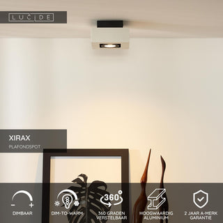 XIRAX - Plafondspot - LED Dim to warm - GU10 - 1x5W 2200K/3000K - Wit