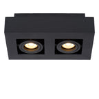 XIRAX - Plafondspot - LED Dim to warm - GU10 - 2x5W 2200K/3000K - Zwart
