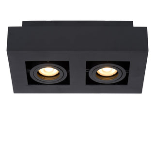 XIRAX - Plafondspot - LED Dim to warm - GU10 - 2x5W 2200K/3000K - Zwart