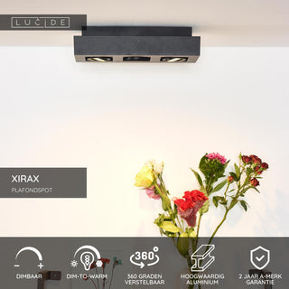XIRAX - Ceiling spot - LED Dim to warm - GU10 - 3x5W 2200K/3000K - Black