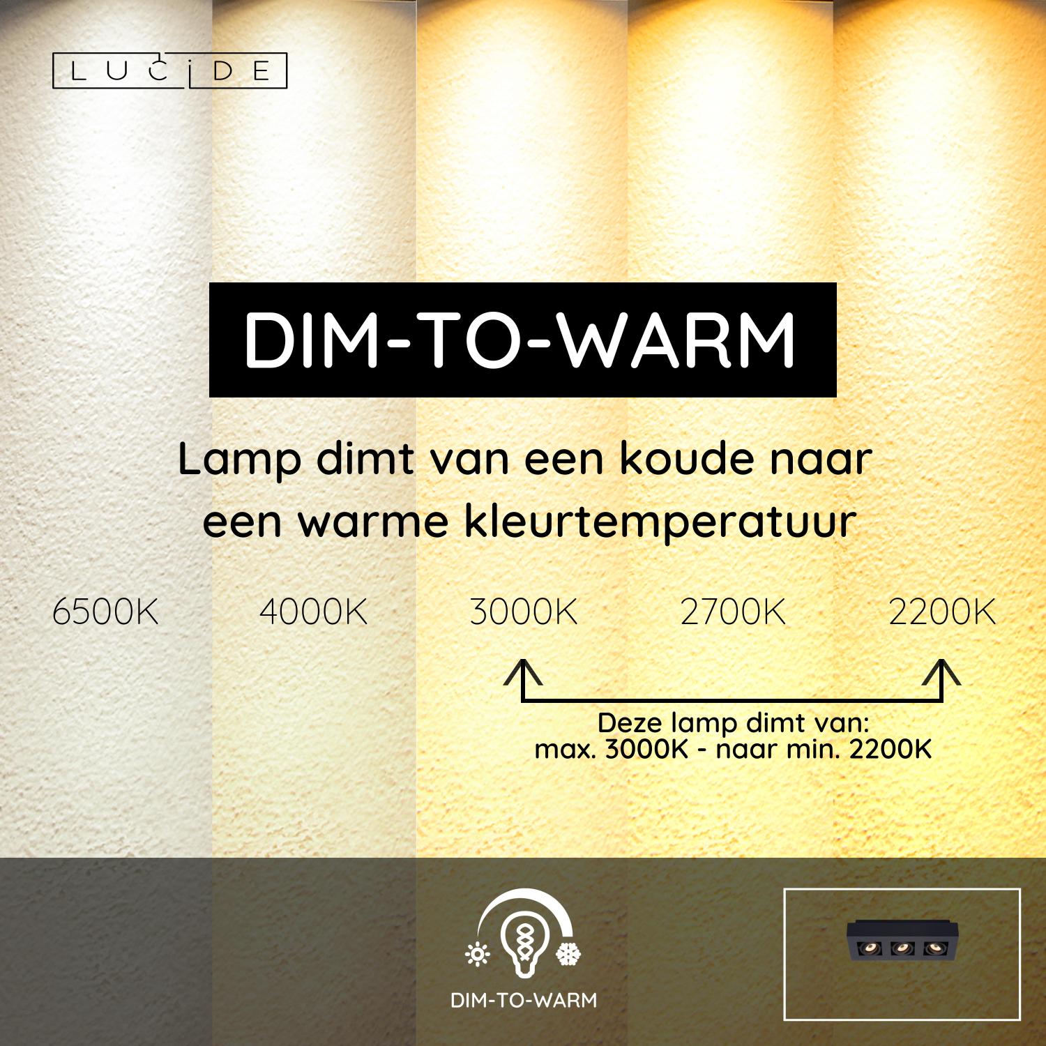 XIRAX - Ceiling spot - LED Dim to warm - GU10 - 3x5W 2200K/3000K - Black