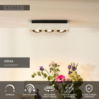 XIRAX - Ceiling spot - LED Dim to warm - GU10 - 3x5W 2200K/3000K - White