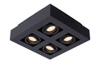 XIRAX - Spot plafonnier - LED Dim to warm - GU10 - 4x5W 2200K/3000K - Noir