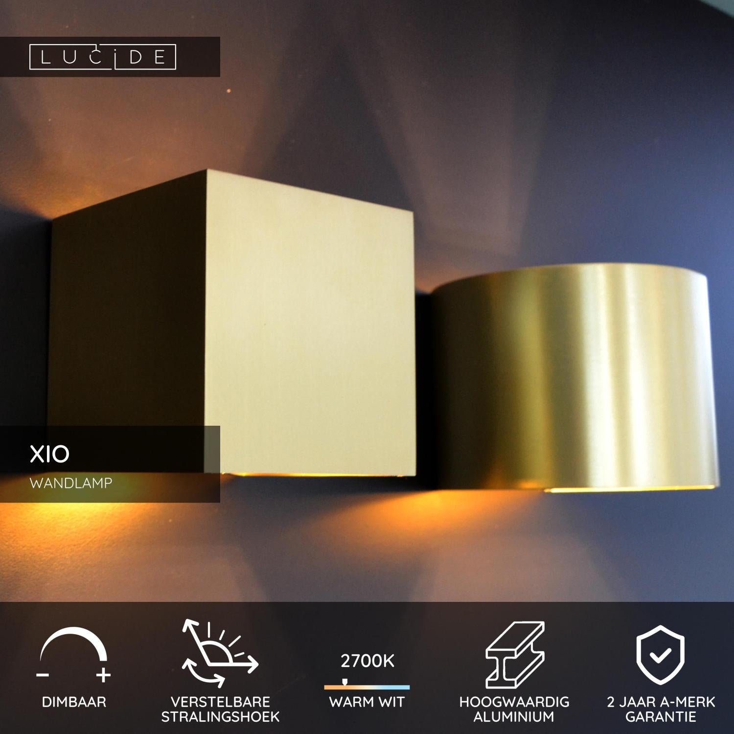 XIO - Wall light - LED Dimmable - G9 - 1x4W 2700K - Adjustable beam angle - Matt Gold / Brass