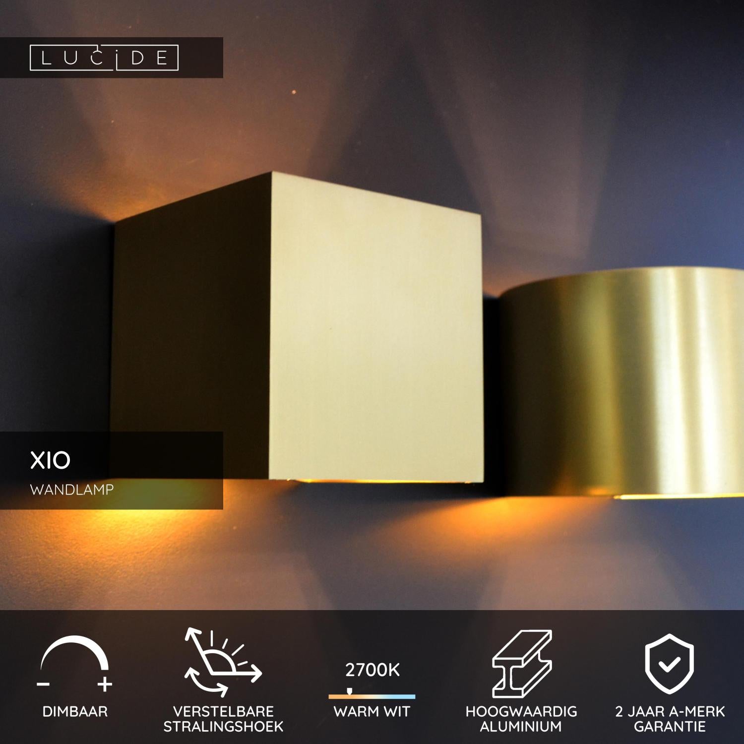 XIO - Applique murale - LED Var. - G9 - 1x3,5W 2700K - Angle d'éclairage réglable - Or mat / Laiton