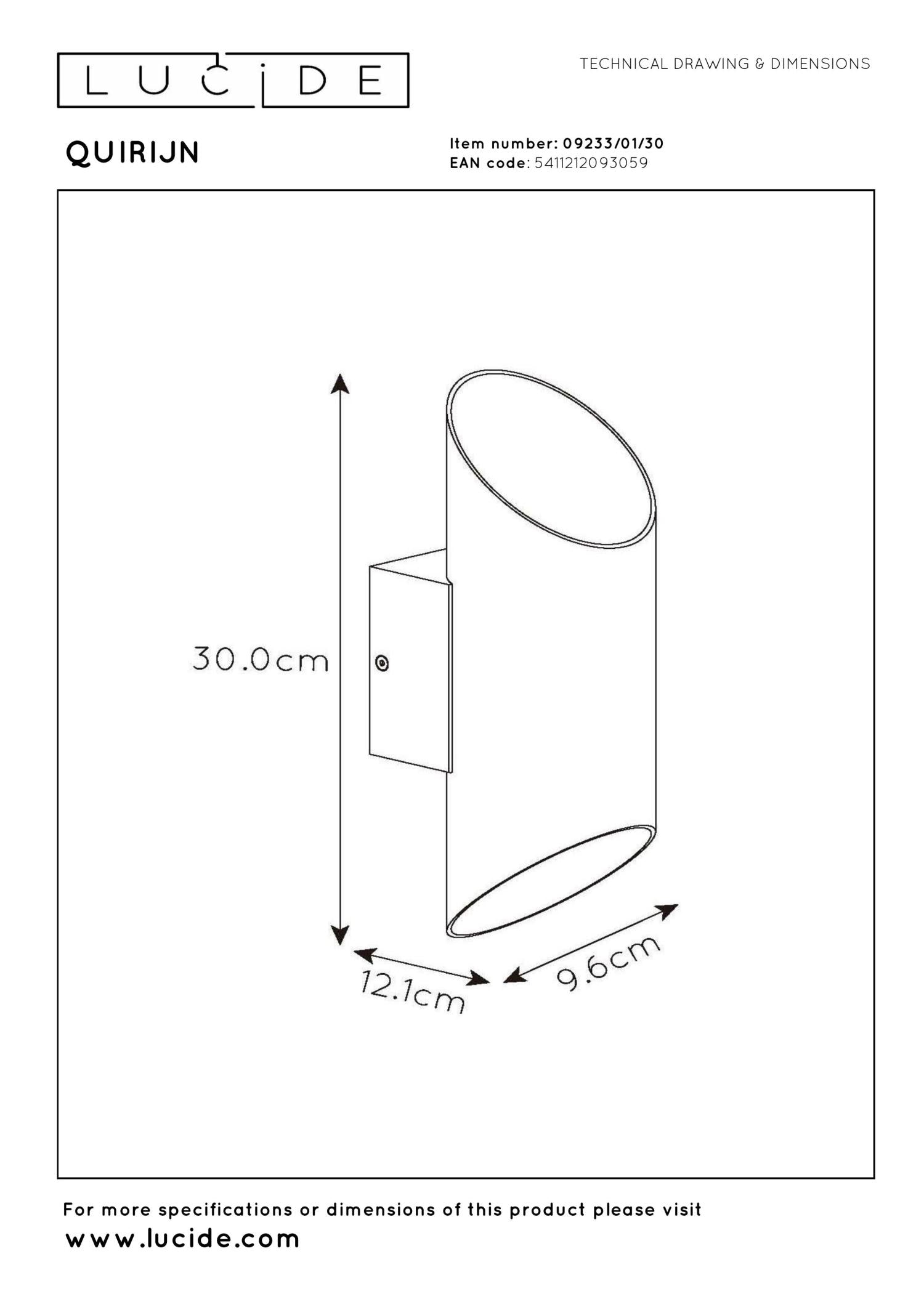 QUIRIJN - Wandlamp - Ø 10 cm - 1xG9 - Zwart
