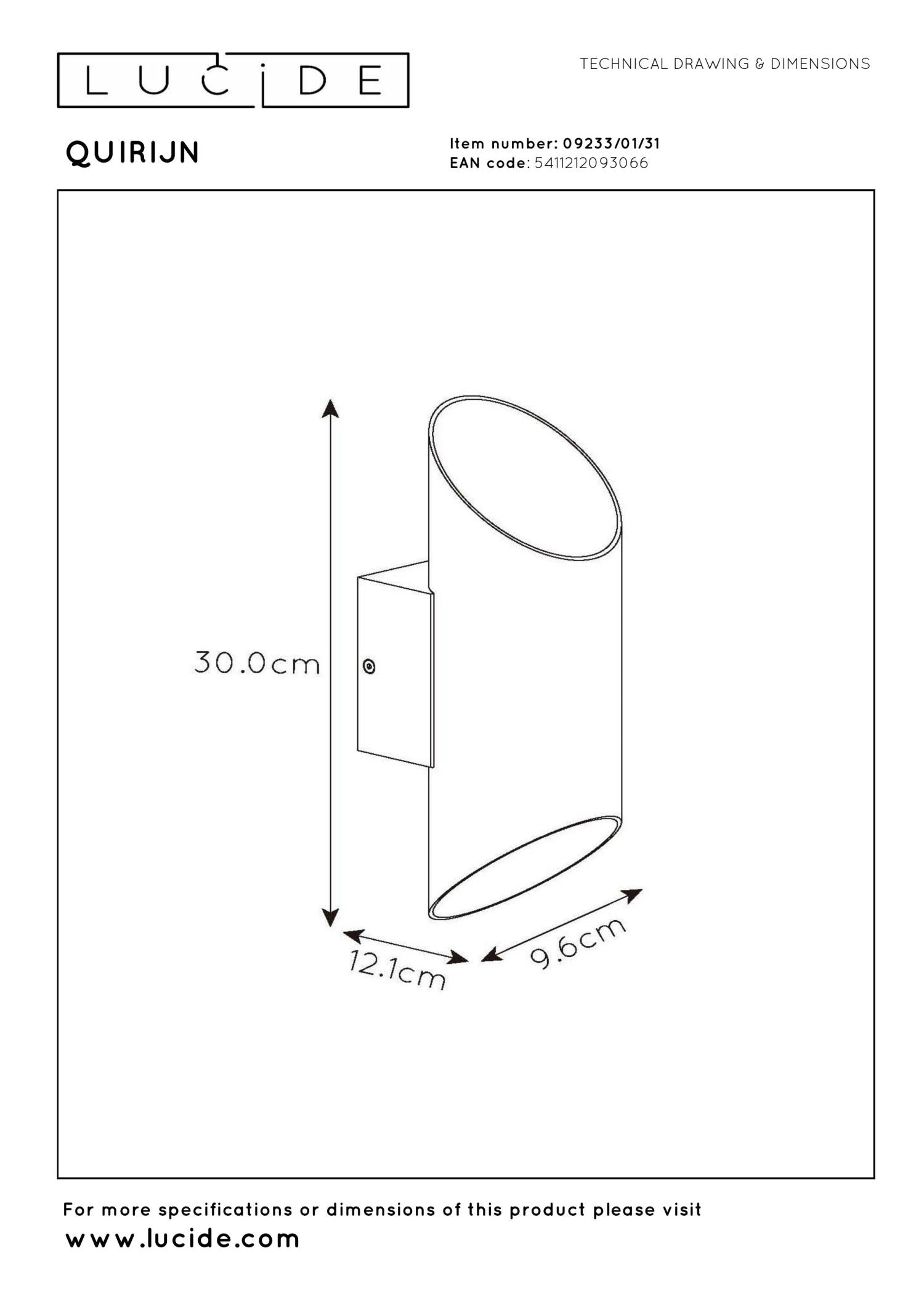 QUIRIJN - Wandlamp - Ø 10 cm - 1xG9 - Wit