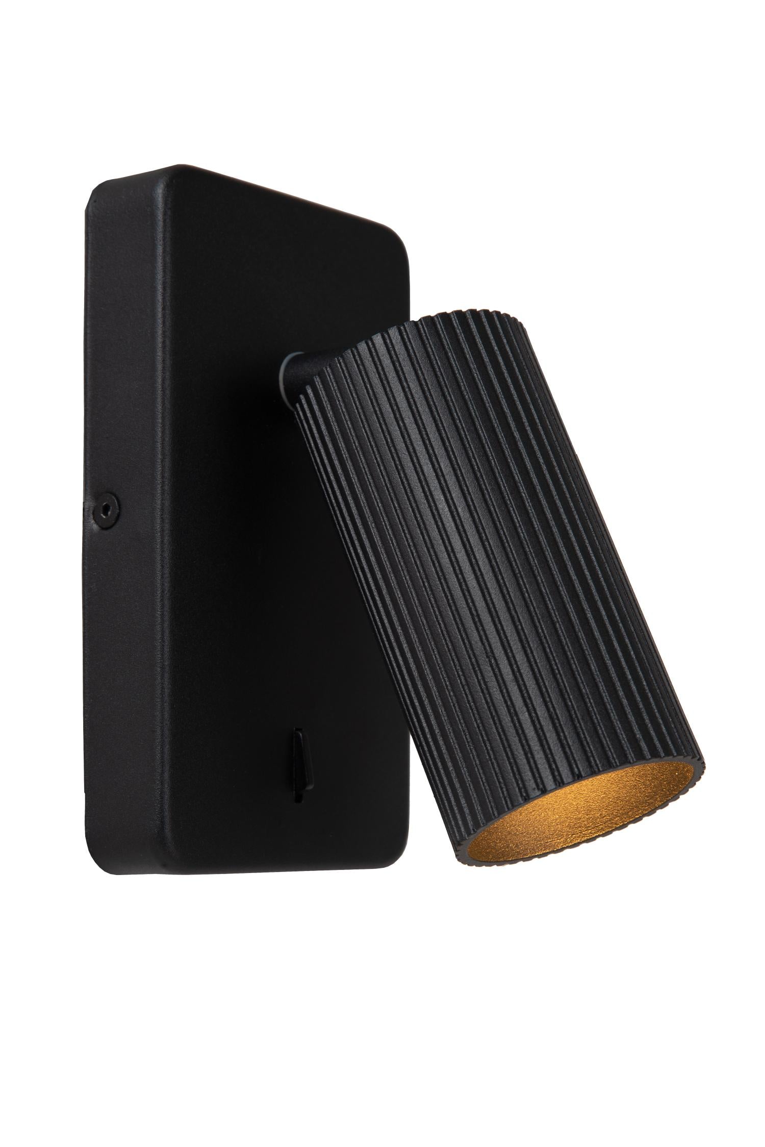 CLUBS - Bedlamp / Wandlamp - 1xGU10 - Zwart