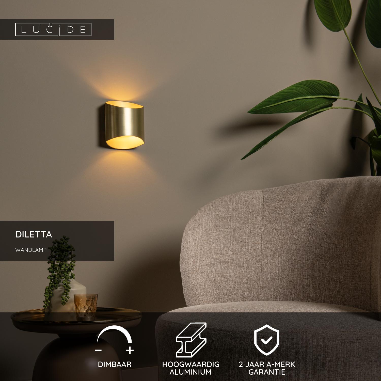 DILETTA - Wandlamp - 1xG9 - Mat Goud / Messing