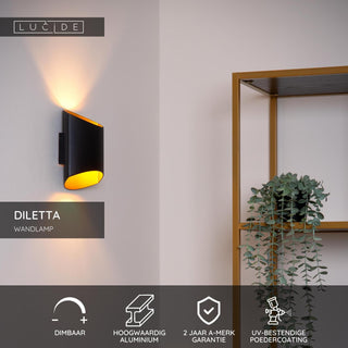DILETTA - Applique murale - 1xG9 - Noir
