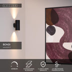 BONDI - Spot mural / Applique murale - 2xGU10 - Noir