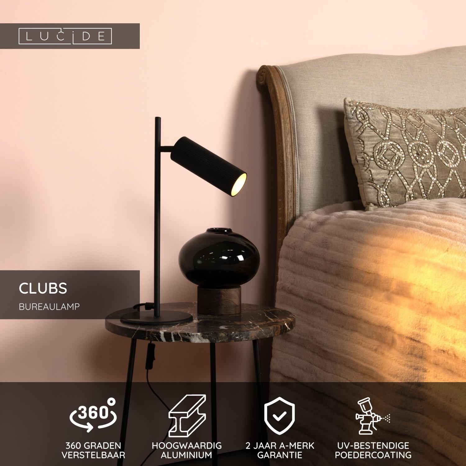 CLUBS - Bureaulamp - 1xGU10 - Zwart
