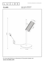 CLUBS - Bureaulamp - 1xGU10 - Wit