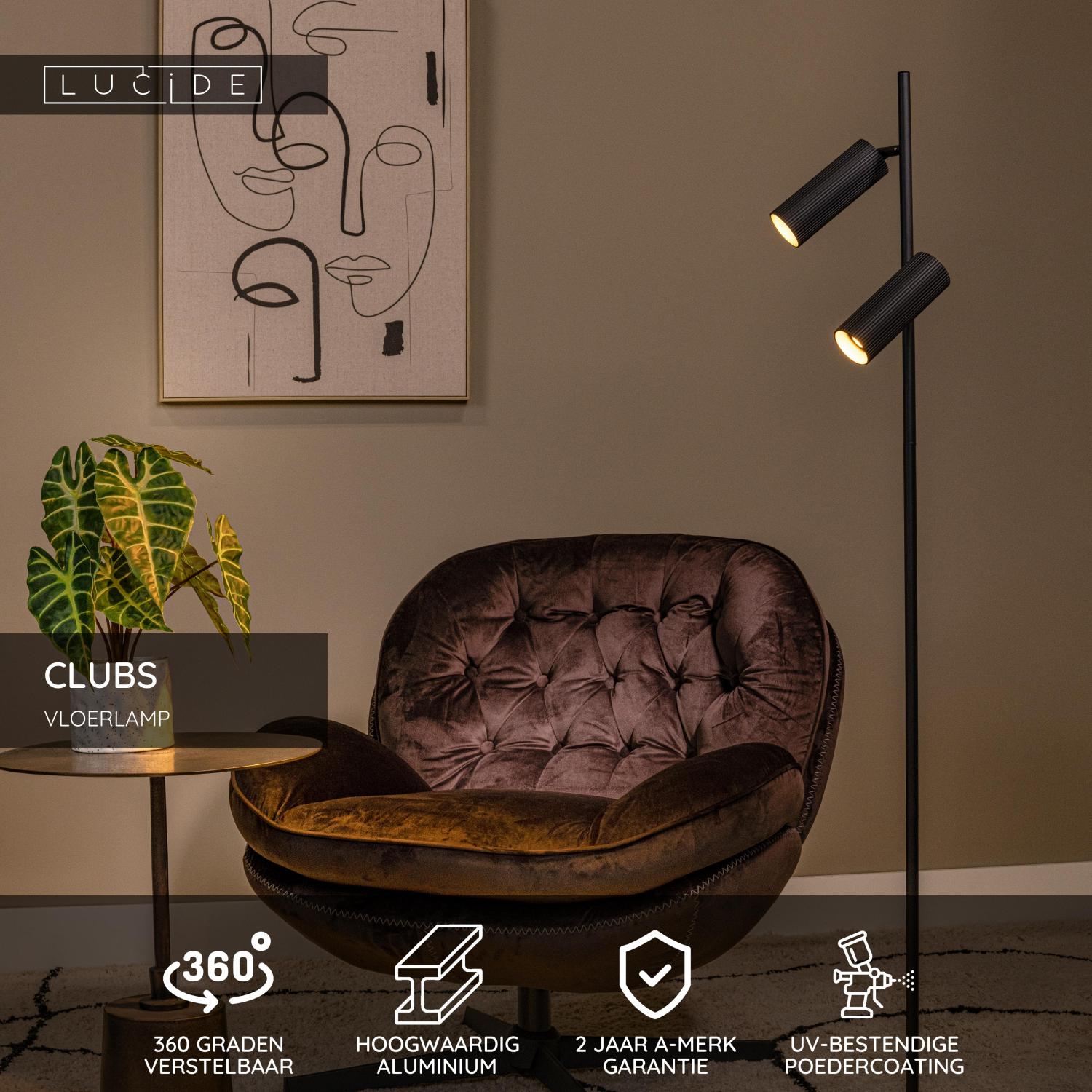 CLUBS - Lampadaire - 2xGU10 - Noir