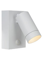 TAYLOR - Wandspot / Wandlamp Binnen/Buiten - 1xGU10 - IP54 - Bewegingssensor - Wit