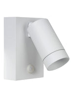 TAYLOR - Wandspot / Wandlamp Binnen/Buiten - 1xGU10 - IP54 - Bewegingssensor - Wit