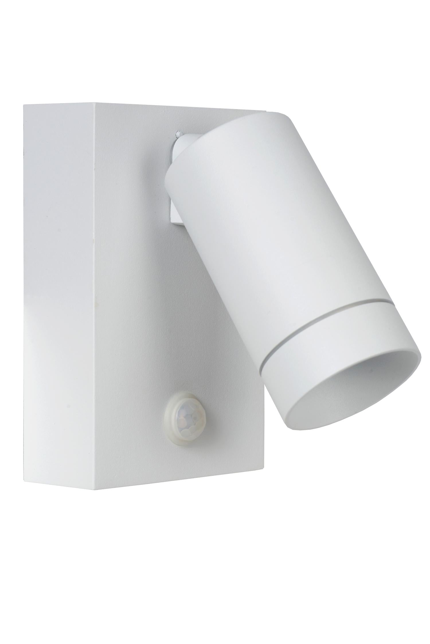 TAYLOR - Wandspot / Wandlamp Binnen/Buiten - 1xGU10 - IP54 - Bewegingssensor - Wit