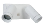 TAYLOR - Spot mural / Applique murale Intérieur/Extérieur - 2xGU10 - IP54 - Détecteur de mouvement - Blanc