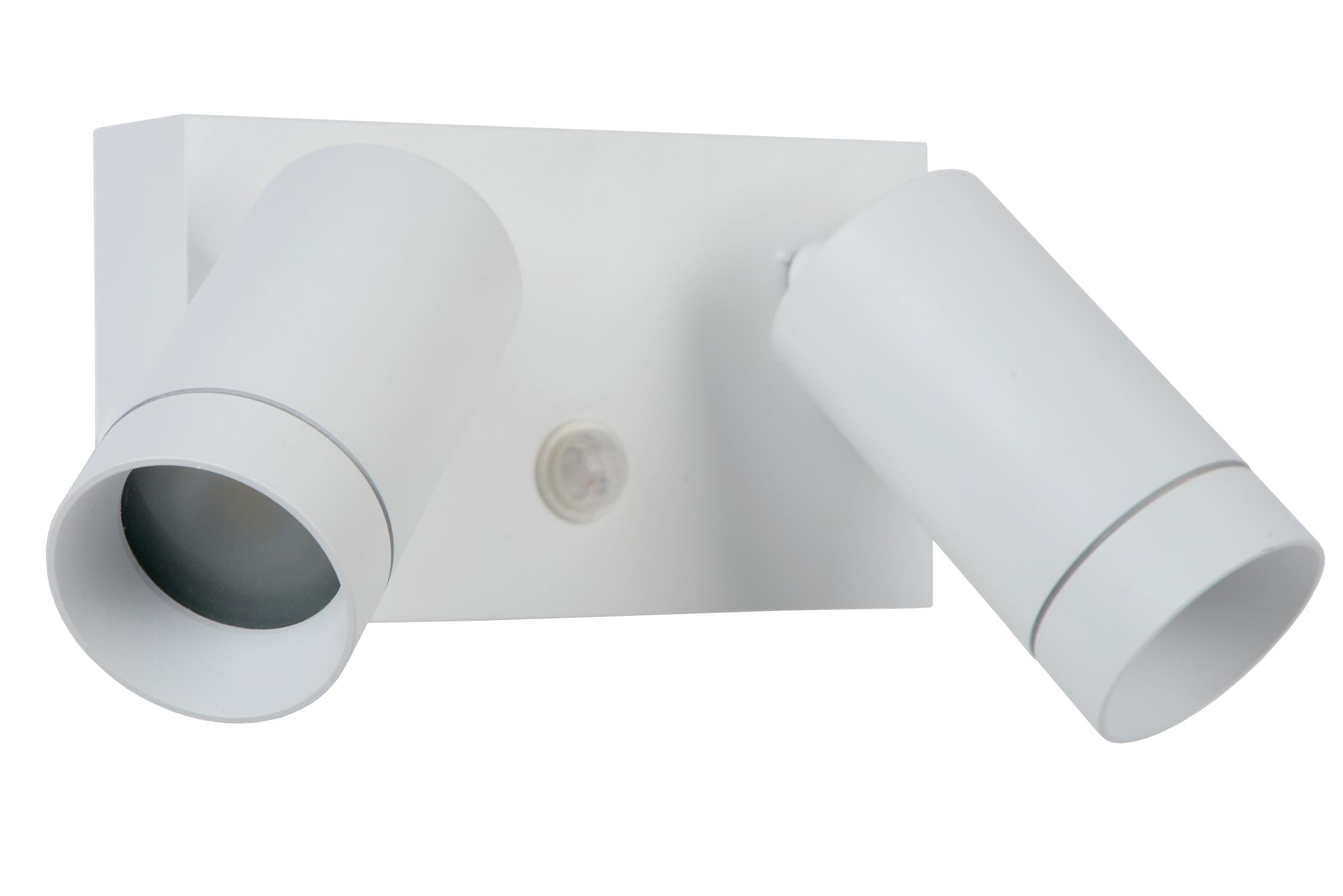 TAYLOR - Wandspot / Wandlamp Binnen/Buiten - 2xGU10 - IP54 - Bewegingssensor - Wit
