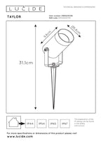TAYLOR - Garden spot - Ø 10 cm - 1xGU10 - IP65 - Black