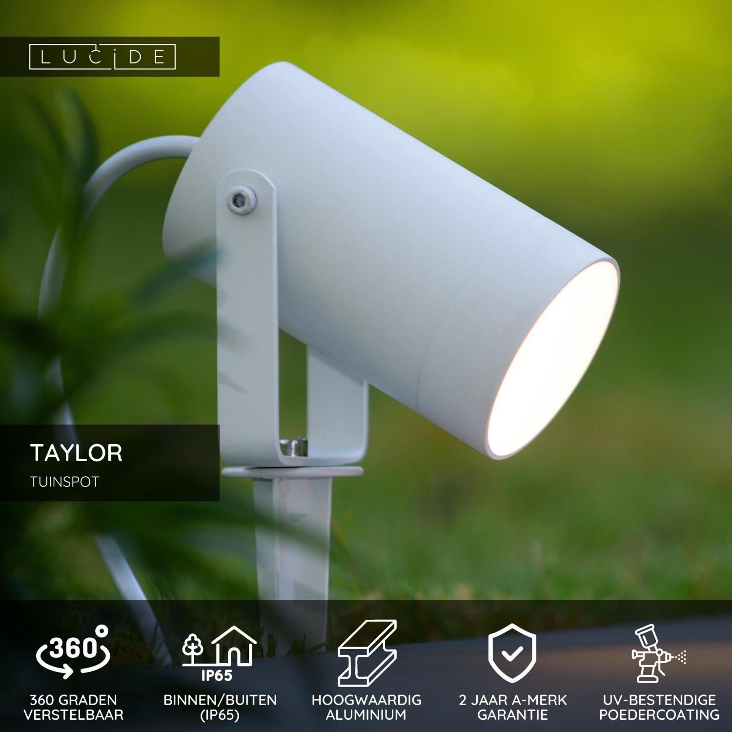 TAYLOR - Garden spot - Ø 10 cm - 1xGU10 - IP65 - White