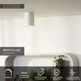 BENTOO-LED - Plafondspot - Ø 8 cm - LED Dimb. - GU10 - 1x5W 3000K - Wit
