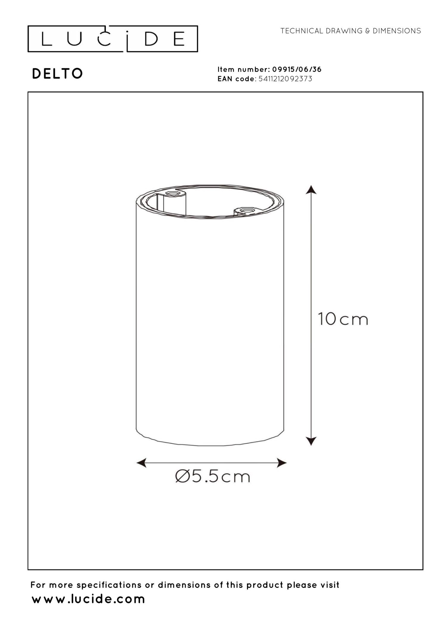 DELTO - Plafondspot - Ø 5,5 cm - LED Dim to warm - GU10 - 1x5W 2200K/3000K - Grijs