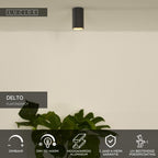 DELTO - Plafondspot - Ø 5,5 cm - LED Dim to warm - GU10 - 1x5W 2200K/3000K - Grijs