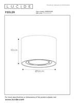 FEDLER - Ceiling spot - Ø 12 cm - LED Dim to warm - GU10 (ES111) - 1x12W 2200K/3000K - Black