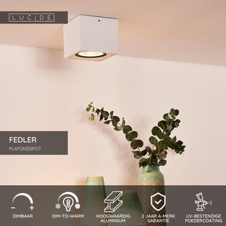 FEDLER - Spot plafonnier - LED Dim to warm - GU10 (ES111) - 1x12W 2200K/3000K - Blanc