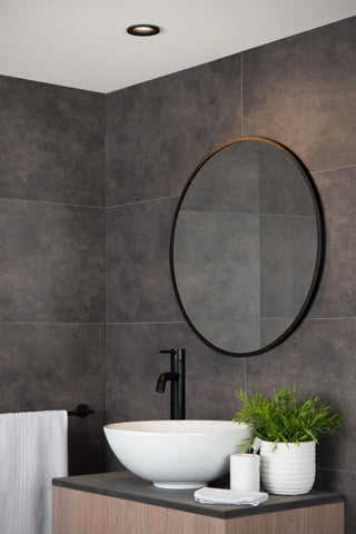 ZIVA - Spot encastré Salle de bain - Ø 8,4 cm - 1xGU10 - IP44 - Noir