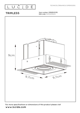 TRIMLESS - Inbouwspot - 1xGU10 - Zwart
