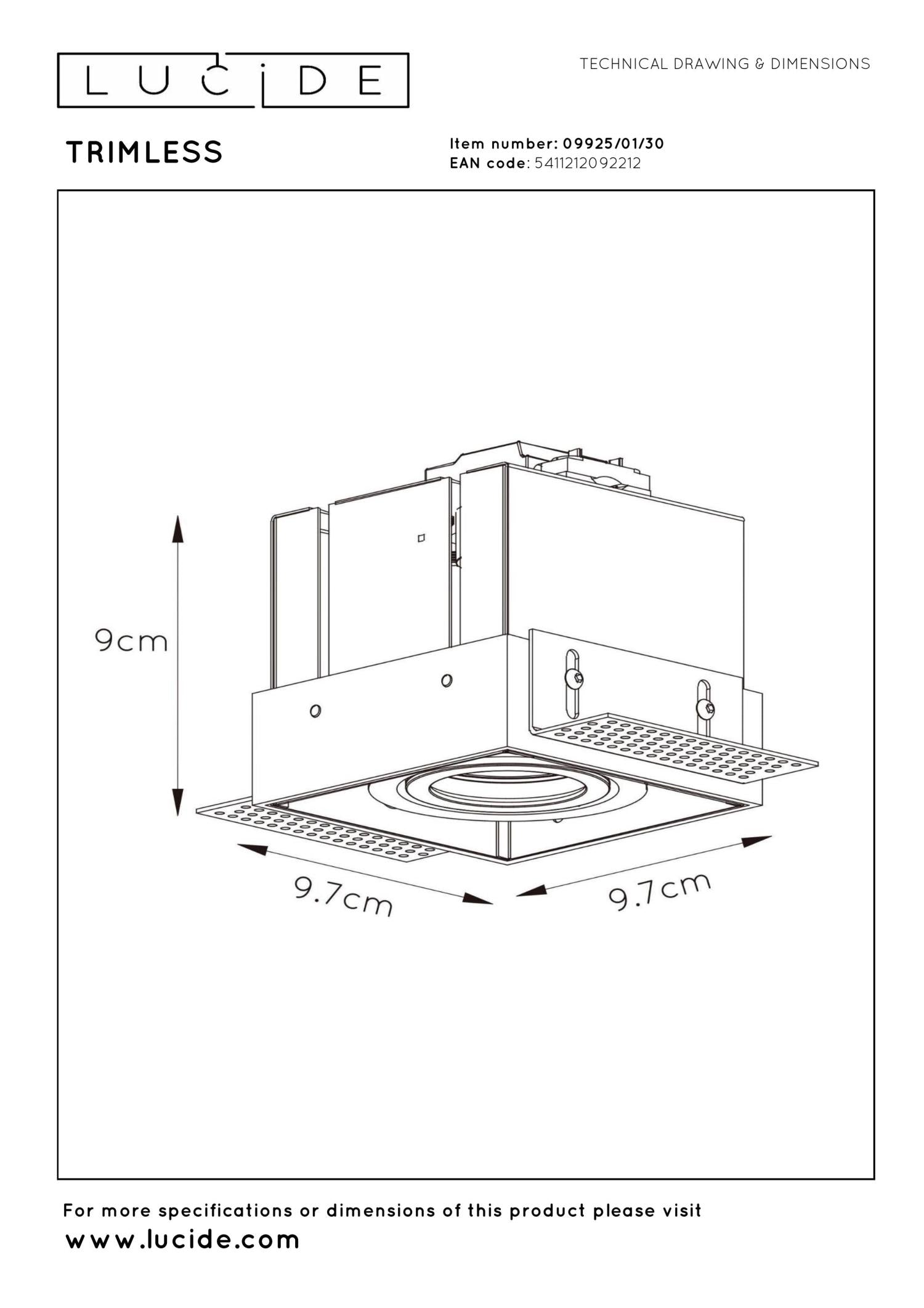 TRIMLESS - Inbouwspot - 1xGU10 - Zwart