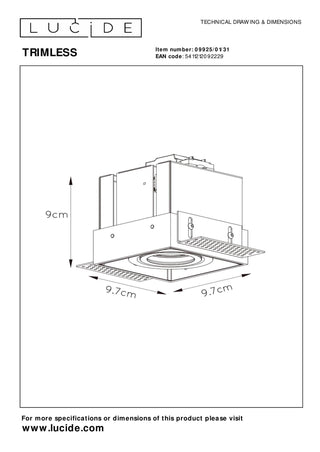 TRIMLESS - Spot encastré - 1xGU10 - Blanc