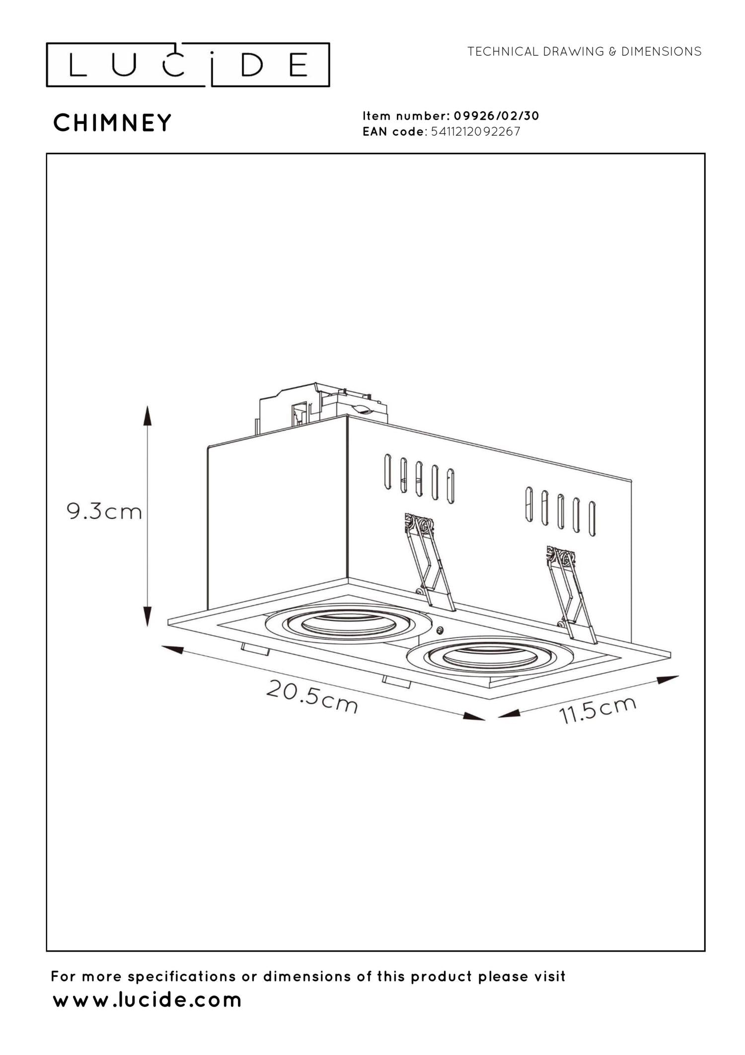 CHIMNEY - Inbouwspot - 2xGU10 - Zwart