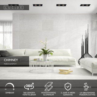 CHIMNEY - Inbouwspot - 2xGU10 - Zwart