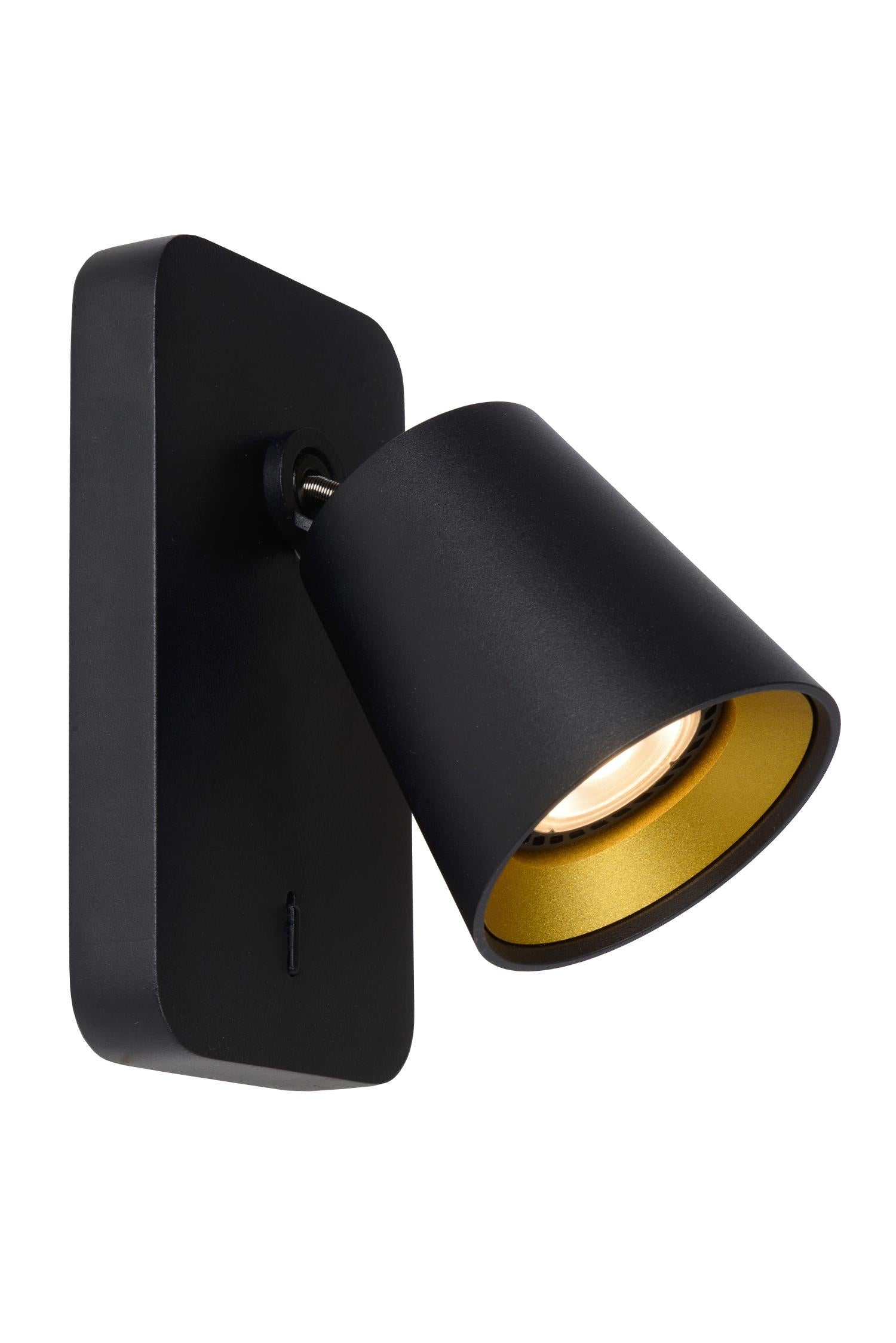 TURNON - Bedlamp / Wandlamp - LED Dim to warm - GU10 - 1x5W 2200K/3000K - Zwart