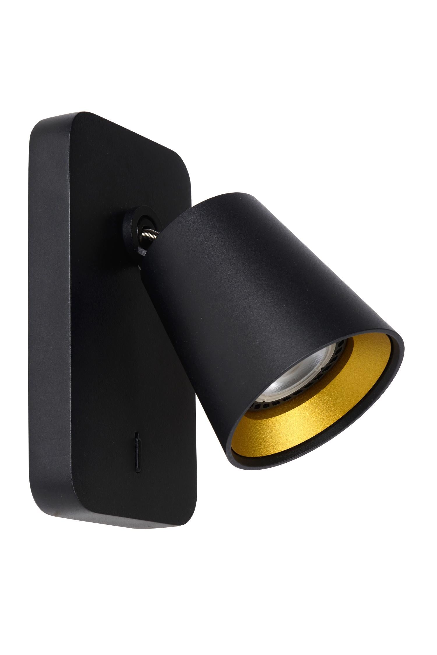 TURNON - Bedlamp / Wandlamp - LED Dim to warm - GU10 - 1x5W 2200K/3000K - Zwart