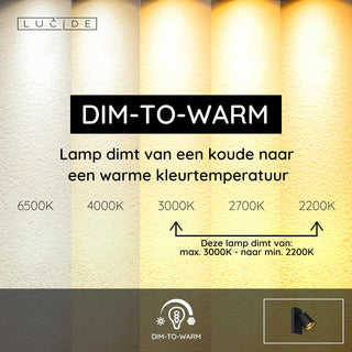 TURNON - Bedlamp / Wandlamp - LED Dim to warm - GU10 - 1x5W 2200K/3000K - Zwart