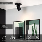 NIGEL - Spot plafonnier - LED Dim to warm - GU10 - 1x5W 2200K/3000K - Noir