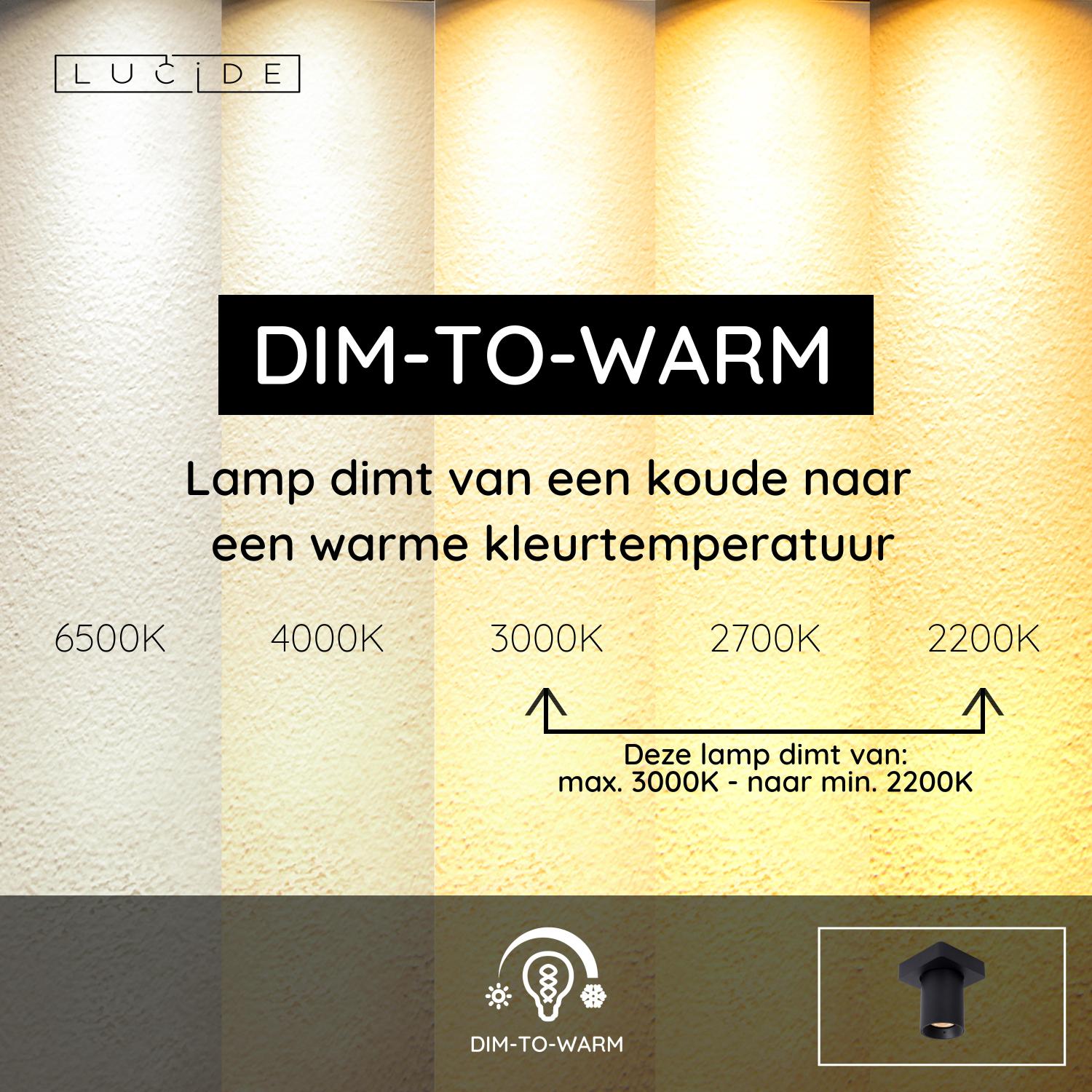 NIGEL - Spot plafonnier - LED Dim to warm - GU10 - 1x5W 2200K/3000K - Noir