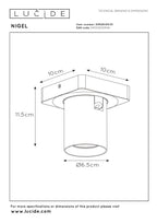 NIGEL - Spot plafonnier - LED Dim to warm - GU10 - 1x5W 2200K/3000K - Blanc