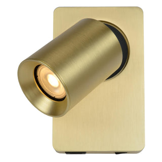 NIGEL - Bed light / Wall light - LED Dim to warm - GU10 - 1x5W 2200K/3000K - With USB charging point - Matt Gold / Brass
