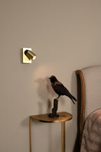 NIGEL - Bed light / Wall light - LED Dim to warm - GU10 - 1x5W 2200K/3000K - With USB charging point - Matt Gold / Brass