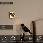NIGEL - Bed light / Wall light - LED Dim to warm - GU10 - 1x5W 2200K/3000K - With USB charging point - Matt Gold / Brass
