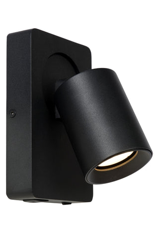NIGEL - Bedlamp / Wandlamp - LED Dim to warm - GU10 - 1x5W 2200K/3000K - Met USB oplaadpunt - Zwart