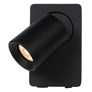 NIGEL - Bedlamp / Wandlamp - LED Dim to warm - GU10 - 1x5W 2200K/3000K - Met USB oplaadpunt - Zwart