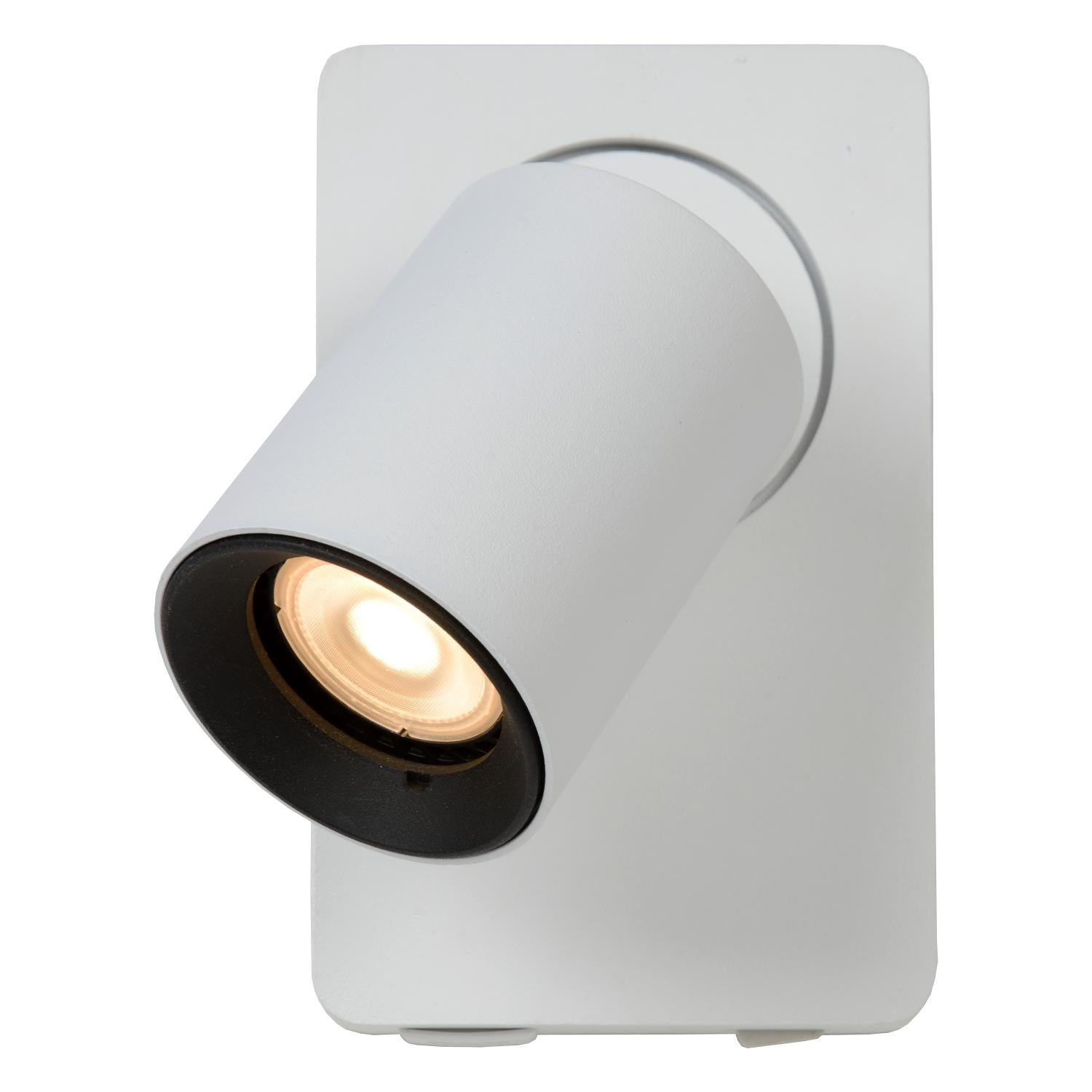 NIGEL - Lampe de chevet / Applique murale - LED Dim to warm - GU10 - 1x5W 2200K/3000K - Avec port de charge USB - Blanc