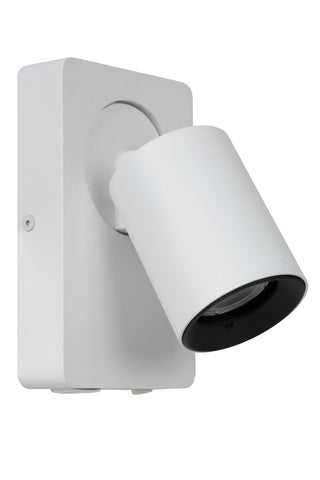 NIGEL - Lampe de chevet / Applique murale - LED Dim to warm - GU10 - 1x5W 2200K/3000K - Avec port de charge USB - Blanc