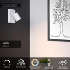 NIGEL - Lampe de chevet / Applique murale - LED Dim to warm - GU10 - 1x5W 2200K/3000K - Avec port de charge USB - Blanc